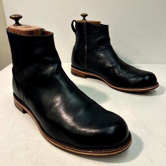NEW HEELS Rancourt & Co. x Helm Pablo Zip Moto Ankle Boot Black Horween USA 11 D main image 8
